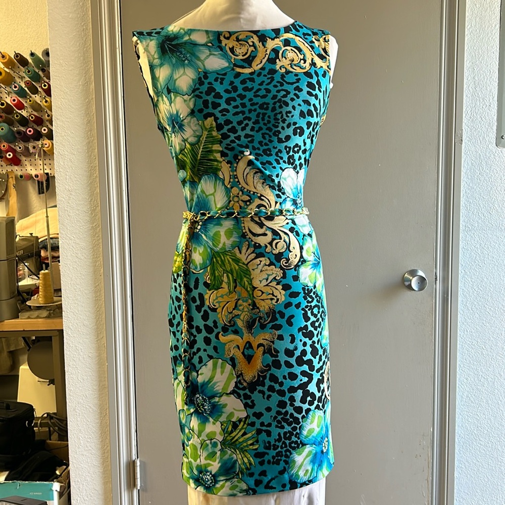 Cache Size Medium Colorful Print Dress Leopard Fl… - image 1